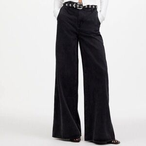 Madewell Jeans Womens Wide Sweep Denim Trousers Wide Leg Cotton Black Size 27